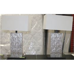 PAIR OF SHOWHOME SILVERTONE LAMPS