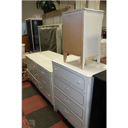 3PC DRESSER WITH MIRROR,CHEST OF DRAWERS & 1