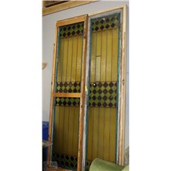 PAIR OF VINTAGE STAIN GLASS PANELS