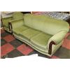 Image 1 : VINTAGE GREEN FABRIC SOFA AND CHAIR