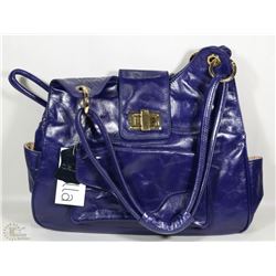 NEW DELLA LEATHER RYAN TOTE SAPPHIRE COLOR