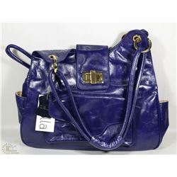 NEW DELLA LEATHER RYAN TOTE SAPPHIRE COLOR