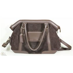 NEW DELLA LEATHER CAMILLE PURSE CHOCOLATE BROWN