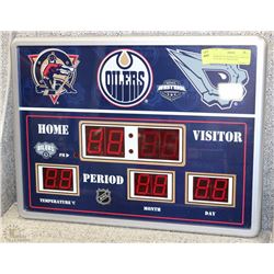 EDMONTON OILERS WALL MOUNT ELECTRIC SCORE BOARD