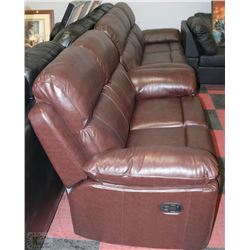 WHISTLER BROWN LEATHER/PVC RECLINING SOFA  AND