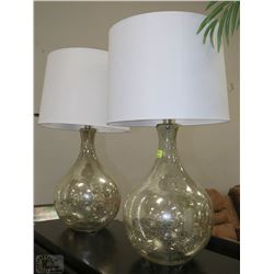 PAIR OF LARGE SHOWHOME GLASS LAMPS