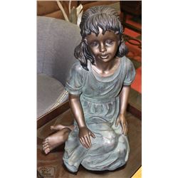 LARGE RESIN SCULPTURE OF A GIRL (35" X 28")