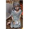 Image 1 : LARGE RESIN SCULPTURE OF A GIRL (35" X 28")