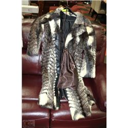 GENUINE 3/4 MINK FUR COAT WITH MATCHING HAT