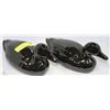 Image 1 : PAIR OF BLACK CERAMIC DUCKS. MADE IN USA. (12"X5"