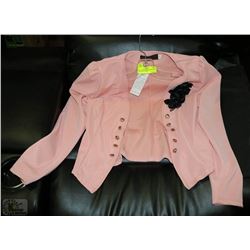 PINK DRESS JACKET WITH BLACK FLORAL MOTIVE XL