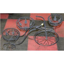 LARGE WROUGHT IRON BICYCLE GARDEN PLANT STAND