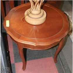 WOOD FRENCH PROVINCIAL END TABLE WITH DRAWER