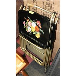 SET OF FOUR 1960 QUAKER TV TRAYS