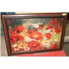 Image 1 : LARGE FRAMED FLORAL PRINT (42" X 30")