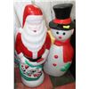 Image 1 : VINTAGE LIGHT UP SANTA AND SNOWMAN