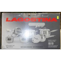 LAGOSTINA COMMERCIAL PRO 18/10THS ST STEEL 12 PC