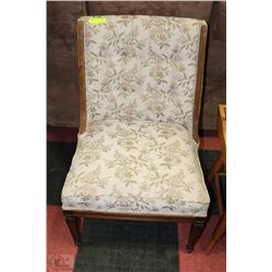 VINTAGE FABRIC WOOD TRIM CHAIR