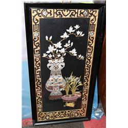 ANTIQUE JAPANESE SILK THREAD ART VASES AND PLANTER