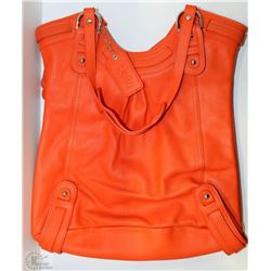 NEW DELLA  LEATHER KAITLYN TOTE TANGERINE COLOR