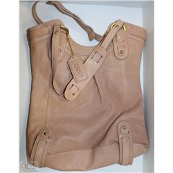 NEW DELLA  LEATHER KAITLYN TOTE CHAMPAGNE COLOR