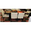 Image 1 : SHOWHOME BLACK KITCHEN TABLE WITH 6 FABRIC BEIGE