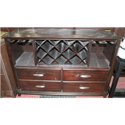SHOWHOME WOOD TONE WINE RACK/SIDEBOARD