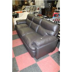 SHOWHOME BLACK LEATHERETTE PLUSH SOFA