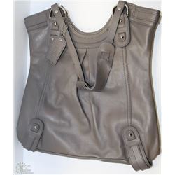 NEW DELLA LEATHER KAITLYN TOTE,HEATHER GREY COLOR