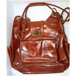 NEW DELLA LEATHER TAWNY PURSE BROWN RYAN COLOR