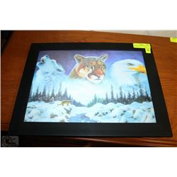 FRAMED 3D WILDLIFE PICTURE (18.5" X 14.5")