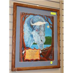 THE WHITE BUFFALO FRAMED PICTURE 21"X26"