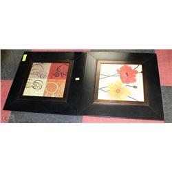 PAIR OF FRAMED FRUIT AND FLOWER PICTURES