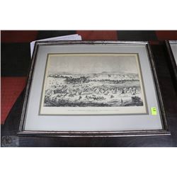 FRAMED "NW MOUNTED POLICE" PHOTOENGRAVED WOOD