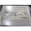 Image 1 : FRAMED "SNOW PLOUGHS"PHOTO ENGRAVED WOOD ETCHING