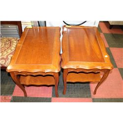 PAIR OF WOOD FRENCH PROVINCIAL END TABLES