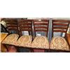 Image 1 : SET OF 4 WOOD AND FABRIC SIDECHAIRS
