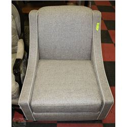 SHOWHOME GREY FABRIC ACCENT CHAIR