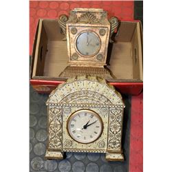 2  MINIATURE MANTEL CLOCKS