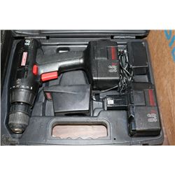 CRAFTSMAN 9.6V CORDLESS DRILL WITH 2 BATTERIES &
