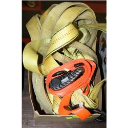 FLAT OF TOW STRAPS AND TIE DOWNS