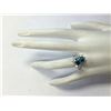Image 4 : 6.07CTW Natural Blue Zircon And Diamond Ring 14K Solid White Gold
