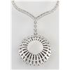 Image 2 : 22.09 CTW Natural Tanzanite And Diamond Necklace In 14k White Gold