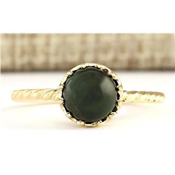 1.50 CTW Natural Green Tourmaline Ring In 14k Yellow Gold