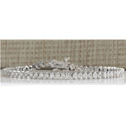 4.20 CTW Natural Dimond Bracelet In 14k Solid White Gold