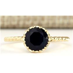 1.30 CTW Natural Blue Sapphire Ring In 14k Yellow Gold