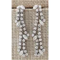 4.00CTW Natural Diamond Earrings 14K Solid White Gold