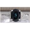 Image 1 : 2.95 CTW Natural Blue Sapphire Diamond Ring 14K Solid White Gold