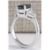 Image 3 : 2.95 CTW Natural Blue Sapphire Diamond Ring 14K Solid White Gold