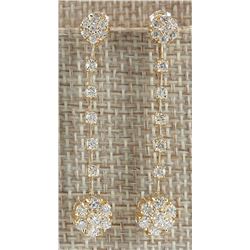 2.05CTW Natural Diamond Earrings In 14K Yellow Gold